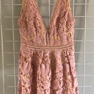 Blush and Nude Crochet dress